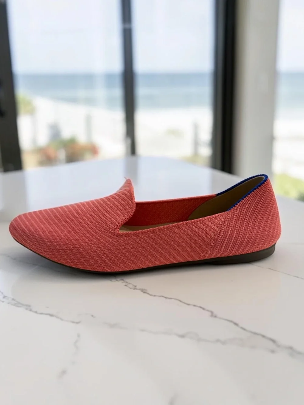 New! ROTHY’S Almond Loafer Ruby Grapefruit Twill Size 8